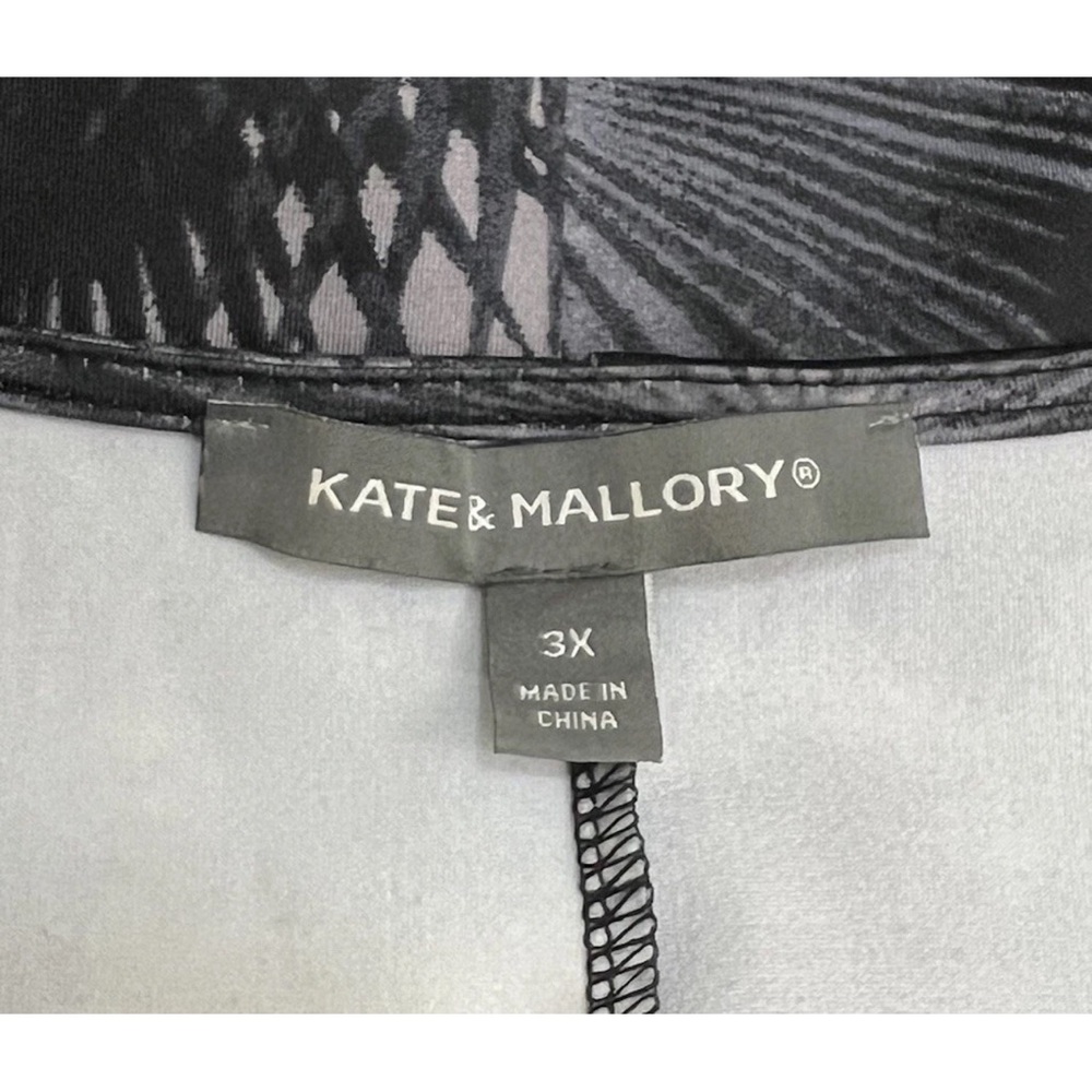 KATE & MALLORY MULTI COLOR LEAF PRINT 3/4 SLEEVE TOP SIZE 3X - Picture 4 of 4